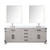 Lexora Laurel 80 inch W White Oak Double Sink Vanity Cabinet, Carrara Marble Top, Faucet Set, and 36 in Mirrors - LVL80DM111