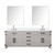 Lexora Laurel 80 inch W White Oak Double Sink Vanity Cabinet, White Quartz Top, Faucet Set, and 36 in Mirrors - LVL80DM211