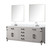 Lexora Laurel 80 inch W White Oak Double Sink Vanity Cabinet, White Quartz Top, Faucet Set, and 36 in Mirrors - LVL80DM211
