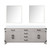 Lexora Laurel 80 inch W White Oak Double Sink Vanity Cabinet, Cultured Marble Top, and 36 in Mirrors - LVL80DM310