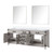 Lexora Laurel 80 inch W White Oak Double Sink Vanity Cabinet, Cultured Marble Top, and 36 in Mirrors - LVL80DM310