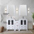 Lexora Volez 60 inch W White Double Sink Vanity Cabinet with Side Cabinet, Faucet Set, White Ceramic Top, and 22 in Mirrors - LV341860SAESM22F
