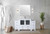 Lexora Volez 60 inch W White Double Sink Vanity Cabinet with Side Cabinet, and White Ceramic Top - LVV60D24A600