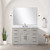 Lexora Abbey 48 inch W White Oak Vanity Cabinet Carrara Marble Countertop and 43 in Mirror - LVA48SM110