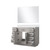 Lexora Abbey 48 inch W White Oak Vanity Cabinet White Quartz Countertop and 43 in Mirror - LVA48SM210