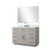 Lexora Abbey 48 inch W White Oak Vanity Cabinet White Quartz Countertop, 43 in Mirror and Faucet Set - LVA48SM211