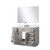 Lexora Abbey 48 inch W White Oak Vanity Cabinet White Quartz Countertop, 43 in Mirror and Faucet Set - LVA48SM211