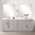 Lexora Abbey 80 inch W White Oak Double Sink Vanity Cabinet Carrara Marble Countertop, 30 in Mirrors and Faucet Set - LVA80DM111