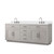 Lexora Abbey 84 inch W White Oak Double Sink Vanity Cabinet, Cultured Marble Top, and Faucet Set - LVA84DM301