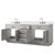 Lexora Abbey 84 inch W White Oak Double Sink Vanity Cabinet, Cultured Marble Top, and Faucet Set - LVA84DM301