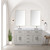Lexora Abbey 60 inch W White Oak Double Sink Vanity Cabinet, Carrara Marble Top, and Faucet Set - LVA60DM101
