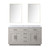 Lexora Abbey 60 inch W White Oak Double Sink Vanity Cabinet Carrara Marble Countertop and 55 in Mirror - LVA60DM110