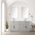 Lexora Abbey 60 inch W White Oak Double Sink Vanity Cabinet White Quartz Countertop and 55 in Mirror - LVA60DM210