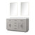 Lexora Abbey 60 inch W White Oak Double Sink Vanity Cabinet Cultured Marble Countertop and 55 in Mirror - LVA60DM310 Lexora Abbey 60 inch W White Oak Double Sink Vanity Cabinet Cultured Marble Countertop and 55 in Mirror - LVA60DM310