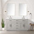 Lexora Abbey 60 inch W White Oak Double Sink Vanity Cabinet Cultured Marble Countertop and 55 in Mirror - LVA60DM310