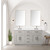 Lexora Abbey 60 inch W White Oak Double Sink Vanity Cabinet Cultured Marble Countertop and 55 in Mirror - LVA60DM310