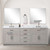 Lexora Abbey 84 inch W White Oak Double Sink Vanity Cabinet Carrara Marble Countertop, 34 in Mirrors and Faucet Set - LVA84DM111