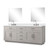 Lexora Abbey 84 inch W White Oak Double Sink Vanity Cabinet White Quartz Countertop, 34 in Mirrors and Faucet Set - LVA84DM211