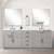 Lexora Abbey 84 inch W White Oak Double Sink Vanity Cabinet White Quartz Countertop, 34 in Mirrors and Faucet Set - LVA84DM211