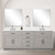 Lexora Abbey 84 inch W White Oak Double Sink Vanity Cabinet White Quartz Countertop, 34 in Mirrors and Faucet Set - LVA84DM211
