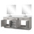 Lexora Abbey 84 inch W White Oak Double Sink Vanity Cabinet Cultured Marble Countertop, 34 in Mirrors and Faucet Set - LVA84DM311