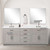 Lexora Abbey 84 inch W White Oak Double Sink Vanity Cabinet Cultured Marble Countertop, 34 in Mirrors and Faucet Set - LVA84DM311