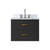 Lexora Castor 24 inch W x 18 in D Black Single Bath Wall Hung Vanity Cabinet, Acrylic Top, and Faucet Set - LVC24SL501