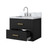Lexora Castor 24 inch W x 18 in D Black Single Bath Wall Hung Vanity Cabinet, Acrylic Top, and Faucet Set - LVC24SL501