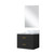 Lexora Castor 24 inch W x 18 in D Black Single Bath Wall Hung Vanity Cabinet Acrylic Countertop and 18 in Mirror - LVC24SL510