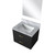 Lexora Castor 24 inch W x 18 in D Black Single Bath Wall Hung Vanity Cabinet Acrylic Countertop and 18 in Mirror - LVC24SL510
