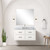Lexora Castor 36 inch W White Single Bath Wall Hung Vanity Cabinet - LVC36SA000