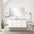 Lexora Castor 48 inch W White Single Bath Wall Hung Vanity Cabinet Carrara Marble Countertop, 43 in Mirror and Faucet Set - LVC48SA111