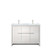 Lexora Lafarre 48 inch W x 20 in D White Double Sink Vanity Cabinet, White Quartz Top and Brushed Nickel Faucet Set - LVLF48DW202