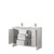 Lexora Lafarre 48 inch W x 20 in D White Double Sink Vanity Cabinet, White Quartz Top and Brushed Nickel Faucet Set - LVLF48DW202