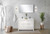 Lexora Lafarre 48 inch W x 20 in D White Double Sink Vanity Cabinet, White Quartz Top and Gun Metal Faucet Set - LVLF48DW203