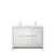 Lexora Lafarre 48 inch W x 20 in D White Double Sink Vanity Cabinet, White Quartz Top and Rose Gold Faucet Set - LVLF48DW204