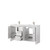 Lexora Lafarre 60 inch W x 20 in D White Double Sink Vanity Cabinet, White Quartz Top and Brushed Nickel Faucet Set - LVLF60DW202