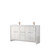 Lexora Lafarre 60 inch W x 20 in D White Double Sink Vanity Cabinet, White Quartz Top and Rose Gold Faucet Set - LVLF60DW204
