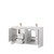 Lexora Lafarre 60 inch W x 20 in D White Double Sink Vanity Cabinet, White Quartz Top and Rose Gold Faucet Set - LVLF60DW204