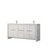 Lexora Lafarre 72 inch W x 20 in D White Double Sink Vanity Cabinet, White Quartz Top and Brushed Nickel Faucet Set - LVLF72DW202