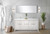 Lexora Lafarre 72 inch W x 20 in D White Double Sink Vanity Cabinet, White Quartz Top and 70 in Mirror - LVLF72DW210