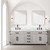 Lexora Laurel 84 inch W White Oak Double Sink Vanity Cabinet, Carrara Marble Top, and Faucet Set - LVL84DM101