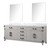 Lexora Laurel 84 inch W White Oak Double Sink Vanity Cabinet, Carrara Marble Top, and 36 in Mirrors - LVL84DM110