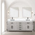 Lexora Laurel 84 inch W White Oak Double Sink Vanity Cabinet, White Quartz Top, and 36 in Mirrors - LVL84DM210