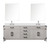 Lexora Laurel 84 inch W White Oak Double Sink Vanity Cabinet, White Quartz Top, Faucet Set, and 36 in Mirrors - LVL84DM211