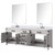 Lexora Laurel 84 inch W White Oak Double Sink Vanity Cabinet, Cultured Marble Top, Faucet Set, and 36 in Mirrors - LVL84DM311