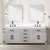 Lexora Laurel 84 inch W White Oak Double Sink Vanity Cabinet, Cultured Marble Top, Faucet Set, and 36 in Mirrors - LVL84DM311