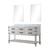Lexora Norwalk 60 inch W White Oak Double Sink Vanity Cabinet, Carrara Marble Top, and 28 in Mirrors - LVN60DM110