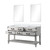 Lexora Norwalk 60 inch W White Oak Double Sink Vanity Cabinet, White Quartz Top, and 28 in Mirrors - LVN60DM210
