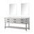 Lexora Norwalk 72 inch W White Oak Double Sink Vanity Cabinet, White Quartz Top, and 34 in Mirrors - LVN72DM210